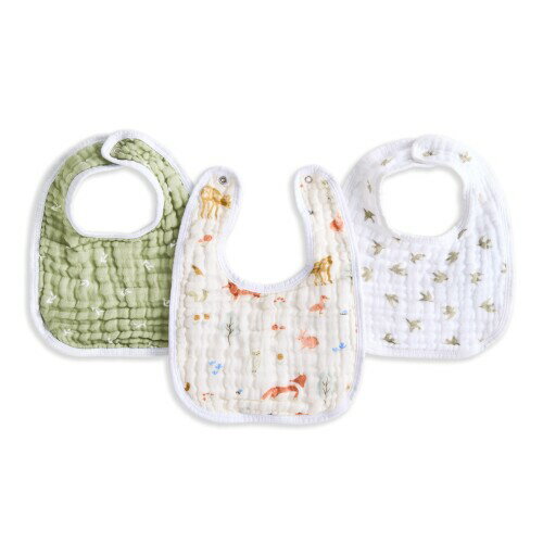 aden + anais essentials(エイデンアンドアネイエッセンシャルズ)スナップビブ sage woodland ワンサイ..