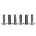 Dingtai M8x25mm P1.25mm低頭六角穴付きボルトねじチタン合金ヘッドボルトレインボー 6本入