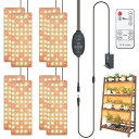 highydroLED 植物育成ライト LED 暖色系 八枚パネルライト フルスペクトル 超薄型 24hサイクル 4h/8h/12hタイマー付き育苗ライト 室内用 水耕栽培 多肉 野菜 植物工場など適合する(4)