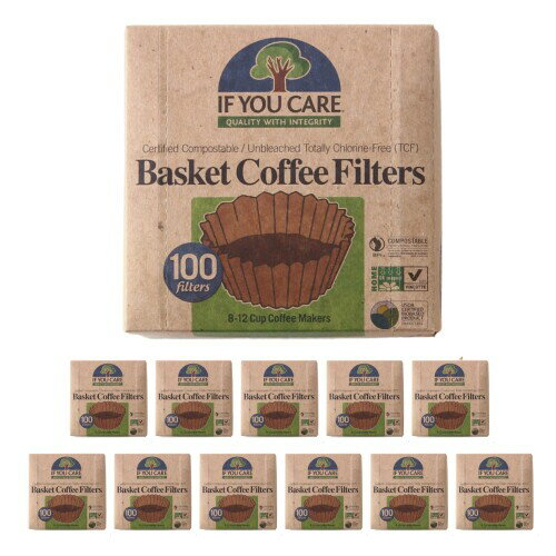 イフユーケア(If You Care) USDAバイオベース&コンポスト認証 土に還る 無漂白 8インチバスケットコー..