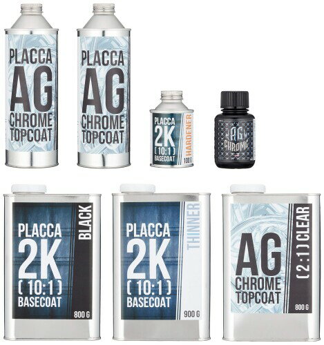 プロホンポ(Pro Honpo) 銀ナノ粒子メッキ調塗料 P11010 AGクローム スターターキット