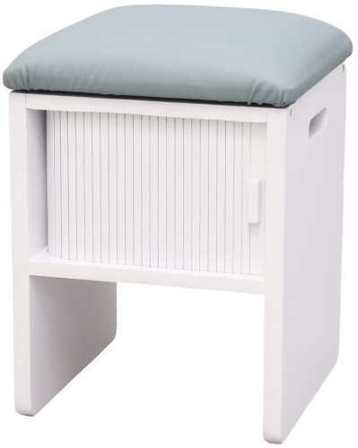 オスマック ジャバラ扉のスツールボックス 28×28×37cm ホワイト KTXCR-282837W