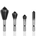 GOOMAND 面取りカッター 面取りビット 穴開き型 六角軸 コバルトハイス鋼 M35 HSS-CO バリ取り 穴開タイプ 面取りドリル ステンレス 薄板 ア...