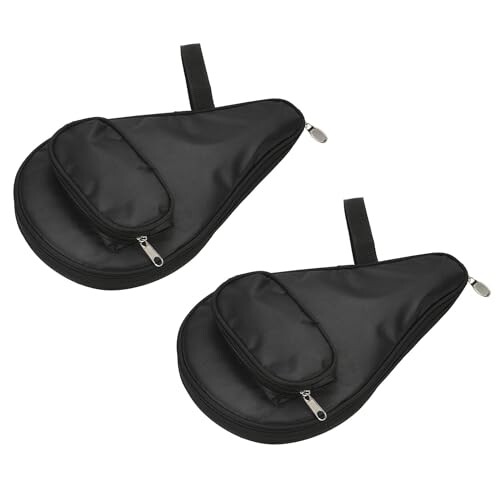 M METERXITY 2個セット ピンポンパドルカバー - ひょうたん型 卓球ラケットケース バッグ 収納用具 黒