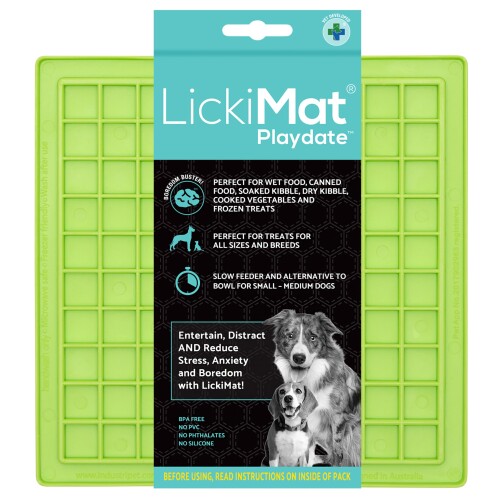 LickiMAT 新発想ペットフードマット プレイデイト(TPR) グリーン