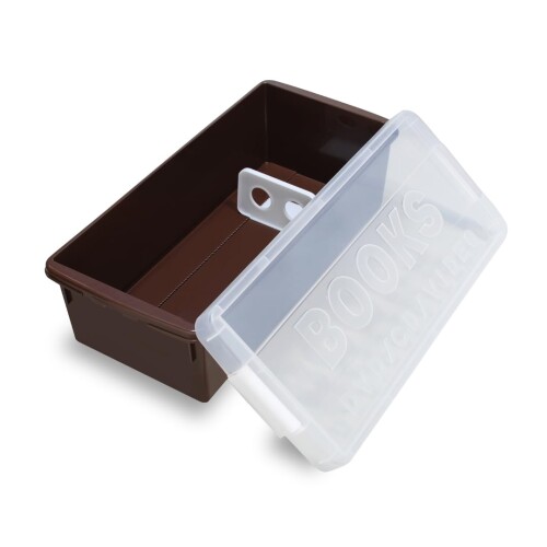 伊勢藤(ISETO) 本収納ケース ブック&メディアケース ブラウン 幅22.0×奥行48.5×高さ15.8cm 日本製 仕切..