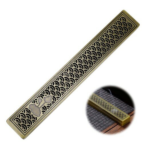 PAVIKE 線香立て 横置き お香立て 蓋つき お香皿 灰がこぼれない レトロエレガント 小さい香炉皿 耐久性 家の装飾 仏壇用品 茶道用品 瞑想、茶室、オフィスなどに適しています（23.3*3.3*1.8