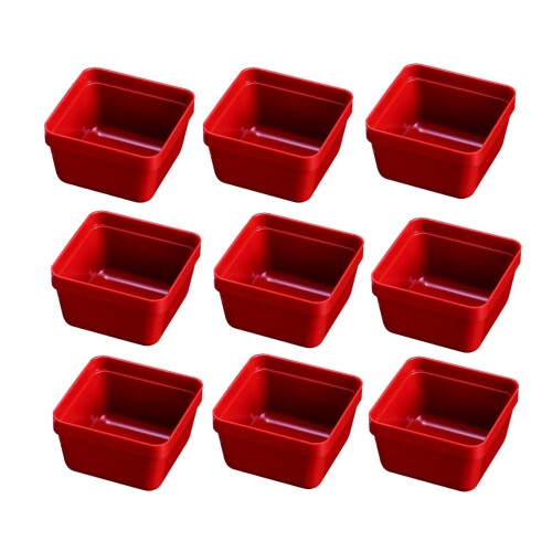 若泉漆器 重箱用仕切 7.5寸千筋重用中子(ミニ)9個用仕切 朱9個 H-160-20