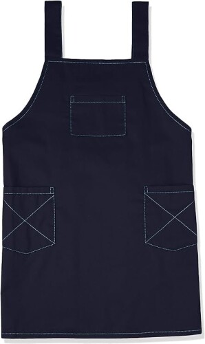 (ラニー) 子供用エプロン シンプル無地 キッズ ネイビー 130 cm