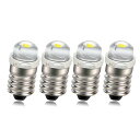 Ruiandsion 4個0.5W E10 LED電球LED懐中電灯アップグレード電球、6000Kホワイト (ホワイト, 3V)