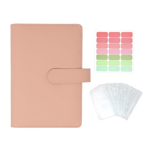(ミラシック) 家計管理ファイル A6サイズ ピンク 家計簿リフィル付き 封筒型ポーチ おしゃれバインダー..
