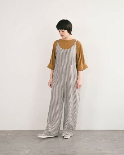 Sewing Pattern Studio 縫い代付き型紙・パターン ラウンドネックのサロペット LLサイズSB-0033