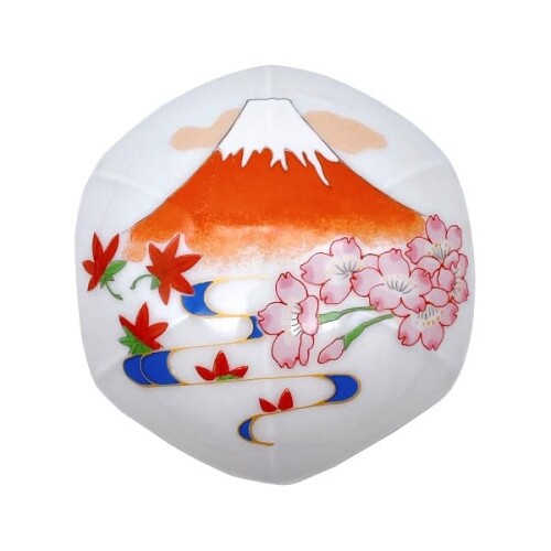 有田陶芸 有田焼 排水口カバー アンブレラ 富士山 赤 日本製