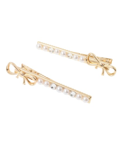 (メゾン ド フルール) ヘアアクセサリー リボンピンセット レディース ゴールド