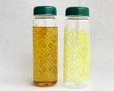 こぎん刺し模様の500ml クリアボトル(目盛付)