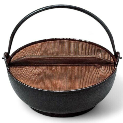 J-kitchens IH対応 クラシック キャンプ 鍋 なべ 18cm いろり 鍋 なべ 内面茶ホーロー 17.3x17.3x6cm 鉄 日本製