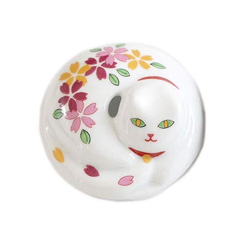 有田焼 排水口カバー ねこ 桜（白） 抗菌 清潔 おもてなし 日本製