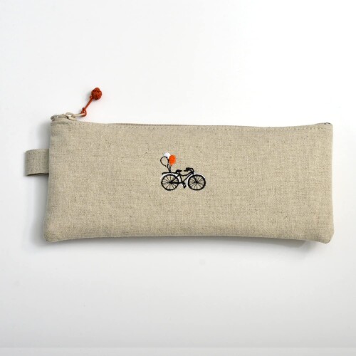 コンサイス ペンケース 布のペンケース 自転車 薄茶 547600