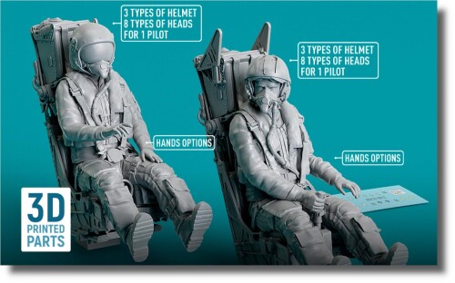 レスキット 1/32 フランス ミラージュ2000B/D/N パイロット・MB Mk.10Q 射出座席 2体入 3Dプリンター製..