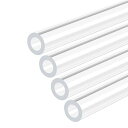 DMiotech 4本入り 6mm x 10mm 300mm クリア アクリルパイプ 剛性プラスチックチューブ ウォーターパイプ 水冷システム配管用