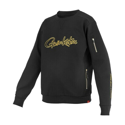 がまかつ(Gamakatsu) クルーネックスウェットシャツ GM3756 ブラック×ゴールド 5L