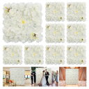 9枚 造花壁パネル 家の装飾用 フラワーウォール グリッド 花壁掛け リアル壁掛 42×42cm シルク風 連結用バンド 花壁飾り デコ ウォールフラワー フラワーパネル