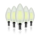C35 シャンデリア LED エジソン電球 ローソク型 50W形相当 600lm E14 6W 復古電球 磨りガラスの材質 調光器非対応 シャンデリア 蝋燭型 5個入り (昼光色)