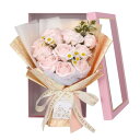 MEJARDIN ソープフラワー 花束 ブーケ ギフト バラ 造花 rose flower bouquet フラワーソープ お花 母の日 開店祝い 誕生日 退職祝い 女性 花 ギフト,ピンク