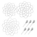 PATIKIL 4/5/6" 花器フタ 6つ クリップ付き 3個セット ステンレス製 フラワーアレンジメントホルダーフロッグリッド ブーケや茎 植物 固定に最適 シルバートーン