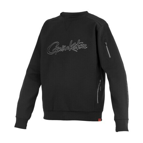 がまかつ(Gamakatsu) クルーネックスウェットシャツ GM3756 ブラック×ブラック 5L