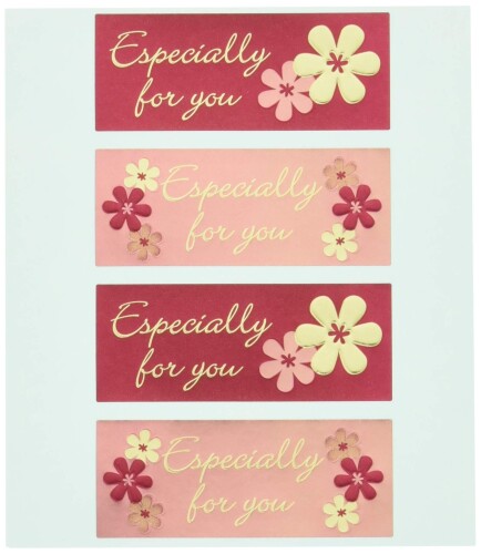 ギフトシール ラブリーフラワー横長 レッド/ピンク 2種アソート (100枚) LVF-1S