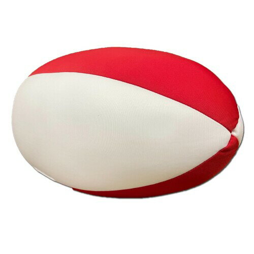 フレックス販売 ビーズクッション 日本製 ラグビーボール型ビーズクッション レッド×ホワイト GPUD-200