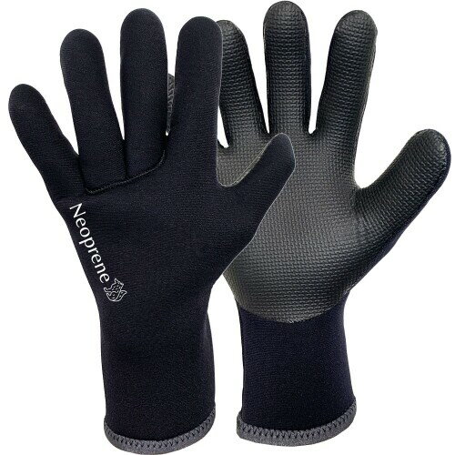 0403 防水ネオプレーングローブ (S, ブラック)