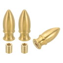 PATIKIL 16 x 40mmランプフィニアルキャップノブ 3セット ソリッド真鍮先端ランプシェードトップデコレーションスクリューキャップナット 真鍮製 減...