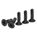 DTGN 100個ST5.5x19mm自己ドリルねじ 410ステンレス鋼フラットヘッド十字頭シートメタルねじ - 木材から金属 家具に適しています - 黒