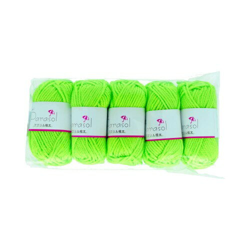 横田(Yokota) 毛糸 パラソル アクリル 極太 単色 5玉セット Col.106 黄緑 6901