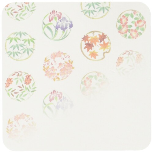 山下工芸(Yamasita craft) 日本製 ペーパーコースター 角 四季 100枚入