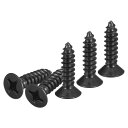 DTGN 100個 #12x3/4" フラットヘッド 木ねじ 304ステンレス鋼 十字頭 セルフタッピング ねじ - 木工 家具に最適 - 黒