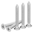 DTGN 25個 #10x1-1/2" フラットヘッドウッドスクリュー 304ステンレススチール製十字頭自己攻釘 - 木工 家具に最適 - シルバー