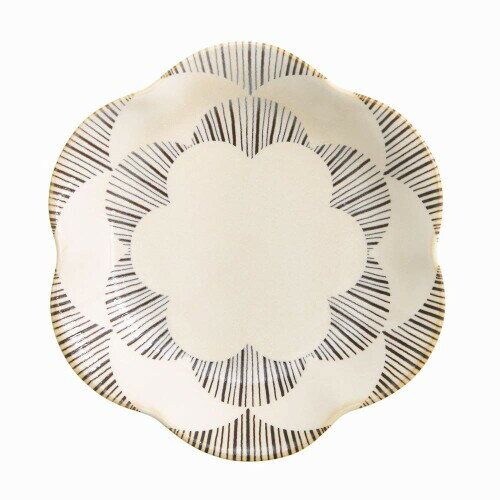 natural69 粉引釉 六方押取皿 花 / ナチュラル69 はさみ焼き 食器 こびきゆう 取皿 プレート 電子レンジ 食洗機対応 日本製 花 シンプル おしゃれ かわいい 北欧 和食器 陶磁器 プレゼント