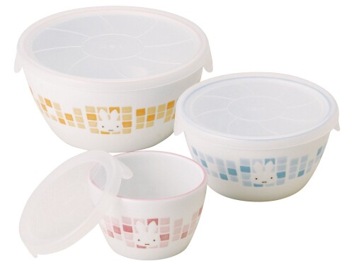 金正陶器(Kaneshotouki) ディック ブルーナ 「 Miffy モザイクアート 」 ミッフィー トリオセット 保存容器(キャニスター) 化粧箱入 27...