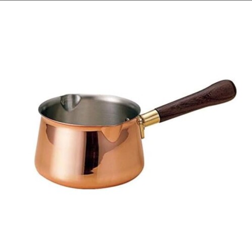 新光金属(Sinkoukinzoku) フライパン 14cm ガス対応 銅製 軽量 ソースパン 片手鍋 深い 熱伝導 ロングセラー グッドデザイン賞 日本製 燕三条 VIP-0014