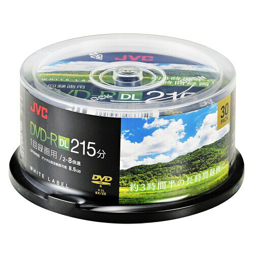 ビクター(VICTOR) JVC 1回録画用 DVD-R DL 215分 片面2層 2-8倍速 30枚 ホワイトディスク VHR21HP30SC2