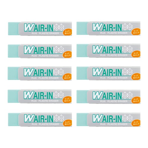 プラス 消しゴム ダブルエアイン もっとあんしん グリーン 16g 10個 ER-060WN 36-941 ×10