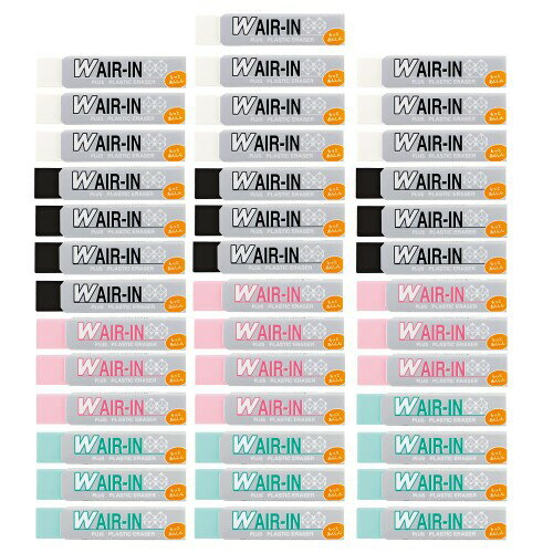 プラス 消しゴム ダブルエアイン もっとあんしん アソート 16g 40個 ER-060WN-4P 36-946 ×10