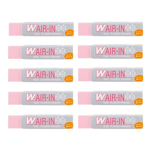 プラス 消しゴム ダブルエアイン もっとあんしん ピンク 16g 10個 ER-060WN 36-940 ×10