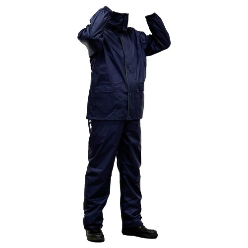 (シモン) 作業用雨具 男女兼用 エアー抜き 作業性 機能性 シモンレインウェア ネイビー L