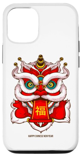 iPhone 12/12 Pro ライオンダンスヘッド - 中国の新年あけましておめでとう - グリーンスネーク 2025 スマホケース