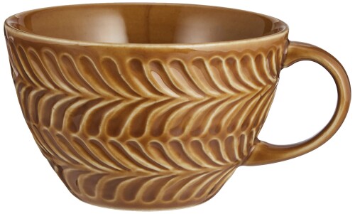 石丸陶芸(HASAMI Porcelain)波佐見焼 スープカップ スープマグ 約450ml ローズマリー コハク ブラウン ..