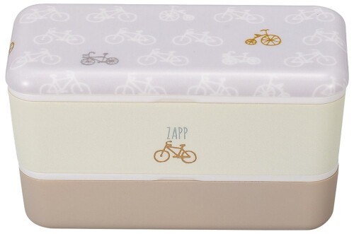 正和 『お弁当箱 2段』 ZAPP 長角ネストランチ 自転車 43-28030-0 サイズ:約W7.7 D16.5 H9.5cm